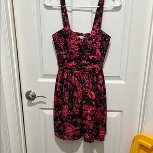 Floral Black and Pink Women's Dress